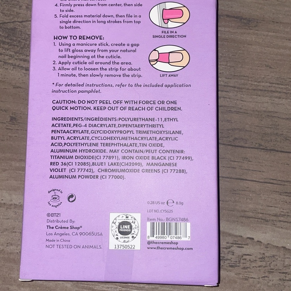 THE CRÈME SHOP BT21: Koya GEL NAIL STRIPS (SET OF 35) - Picture 5 of 5
